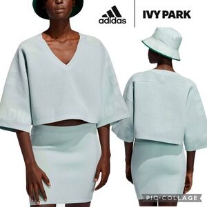 Adidas x Ivy Park Knit Jersey Green Tint Crop Top – No Size Tag (Fits S/M)